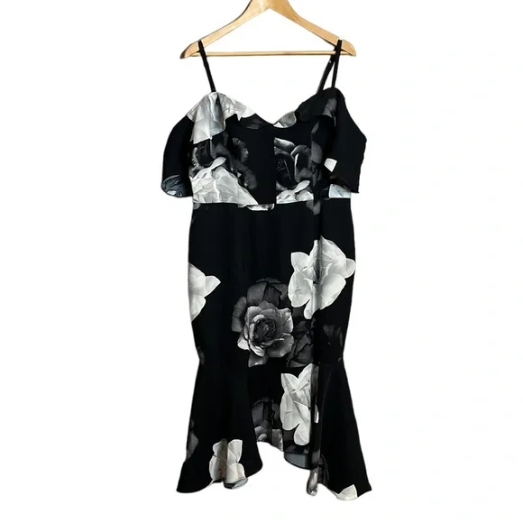 City Chic Rose Shadows Dress XS/14 - Picture 4 of 16